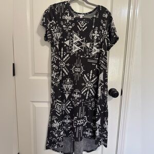 LuLaRoe Black & White Aztec High-Low Dress